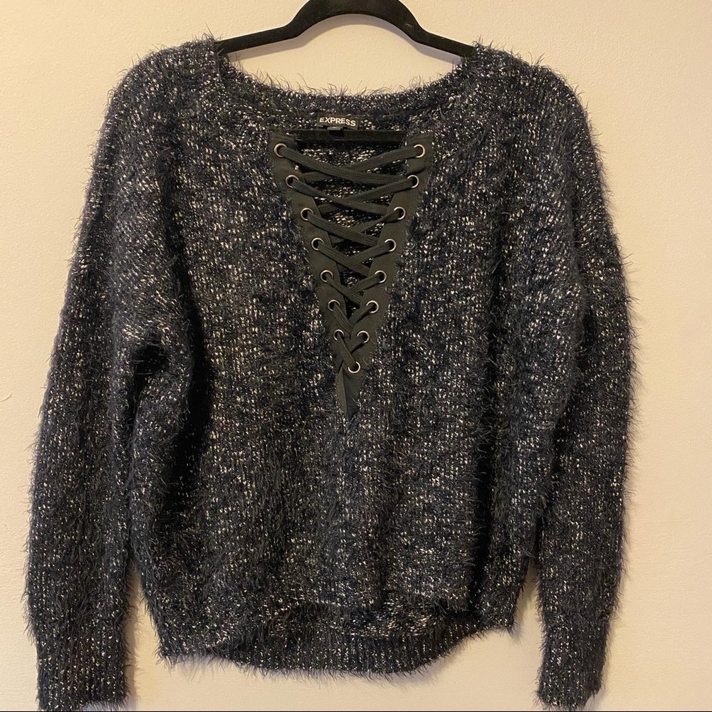 Express Lace Up Sweater